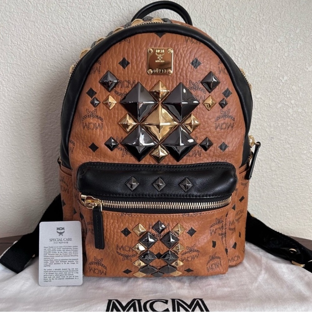 MCM Like New! LIMITED EDITION STUDDED LEATHER BACKPACK!!!